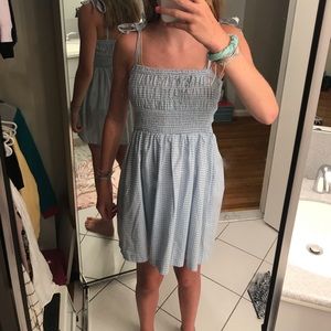 Gingham smocked dress